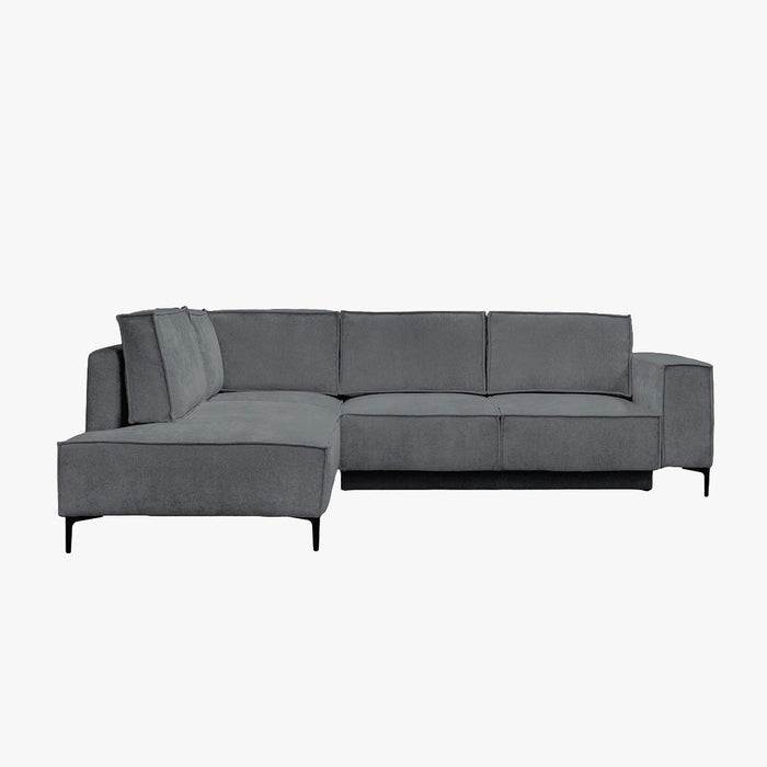 SAYLA Canapé d'angle convertible en tissu gris foncé - Angle gauche