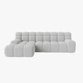 SERENA Canapé d'angle tissu bouclette gris clair - Angle gauche