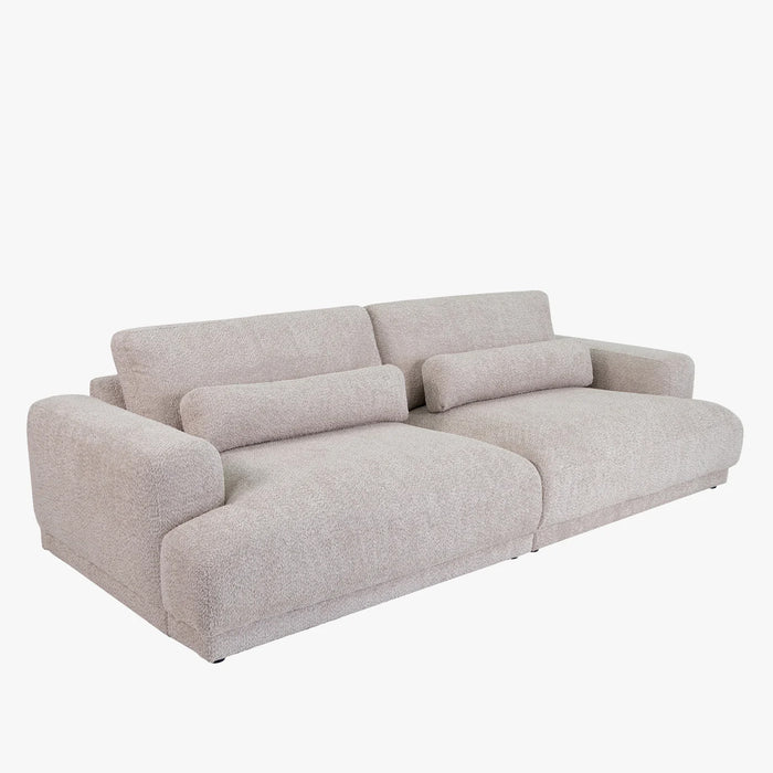 SEYA Canapé 3 places en tissu bouclette beige foncé