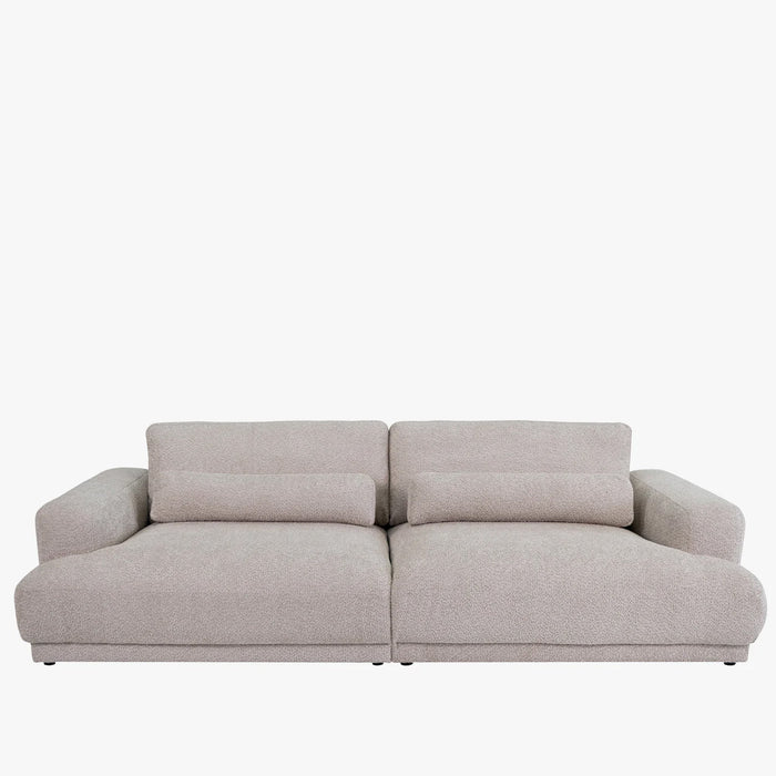 SEYA Canapé 3 places en tissu bouclette beige foncé