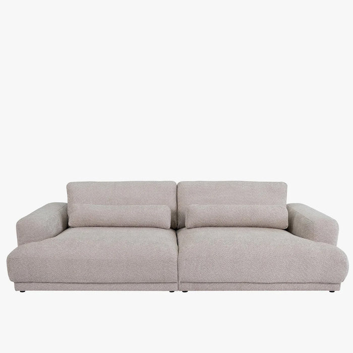 SEYA Canapé 3 places en tissu bouclette beige foncé