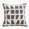SHAYZ Coussin carré en tissu à motifs blanc et gris 45x45 cm