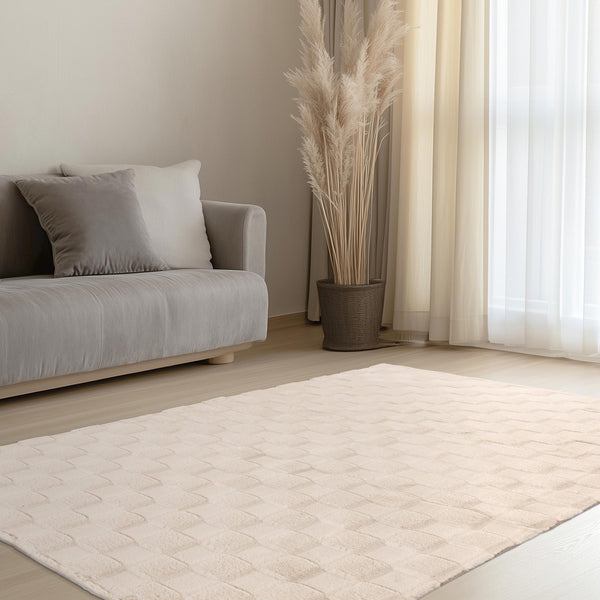 SOUL Tapis tissu doux à motif en relief beige - 160x230 cm