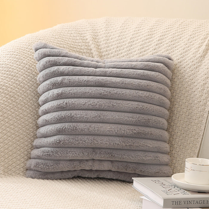 STANLY Coussin carré en tissu côtelé gris 43x43 cm