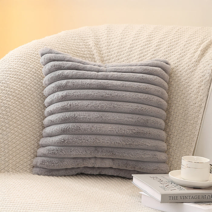 STANLY Coussin carré en tissu côtelé gris 43x43 cm