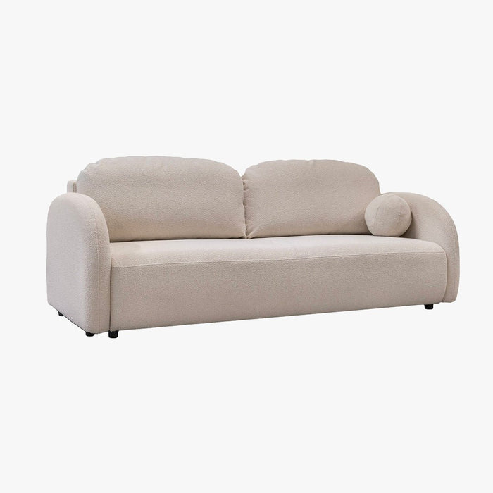 SYNA Canapé 3 places convertible en tissu bouclette beige