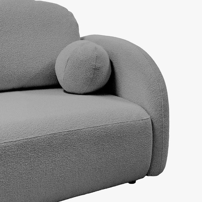 SYNA Canapé 3 places convertible en tissu bouclette gris
