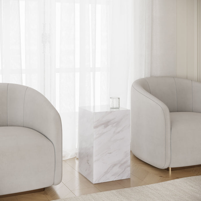 TRESA Table d'appoint marbre d'ingénierie blanc