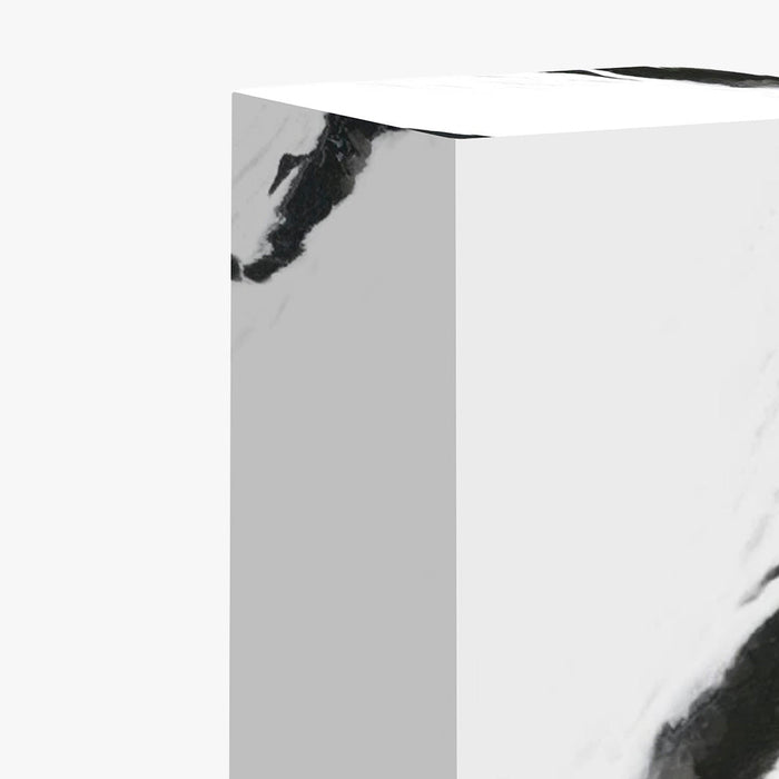 TRESA Table d'appoint marbre d'ingénierie blanc et noir