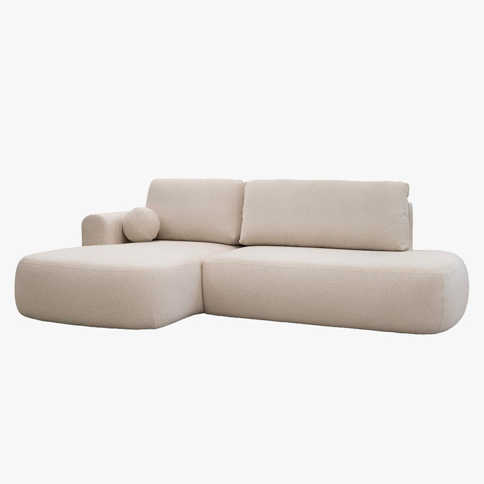 TYLAN Canapé d’angle convertible avec coffre effet peau de mouton - Angle gauche