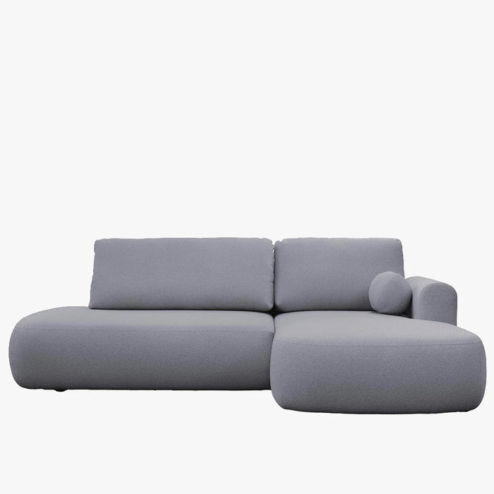 TYLAN Canapé d’angle convertible avec coffre effet peau de mouton gris - Angle droit – Canapé d'angle convertible – vue 2