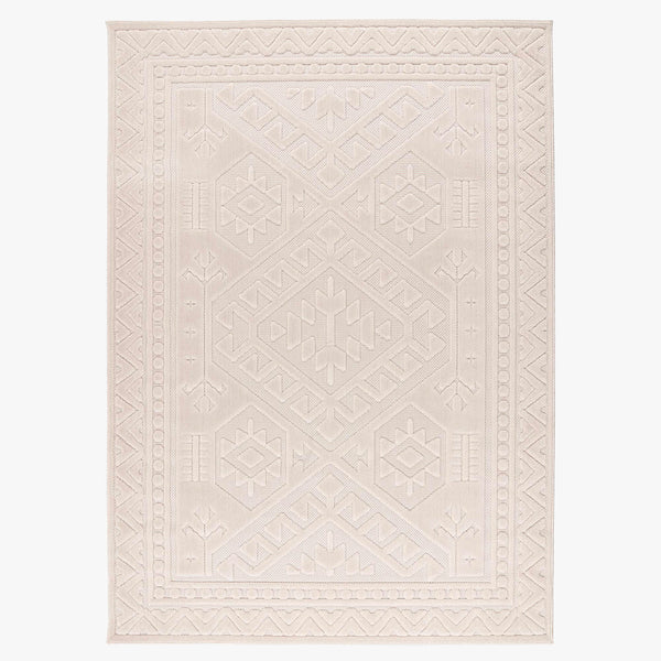VIVA 2 Tapis en tissu doux à motif en relief blanc écru - 160x230 cm