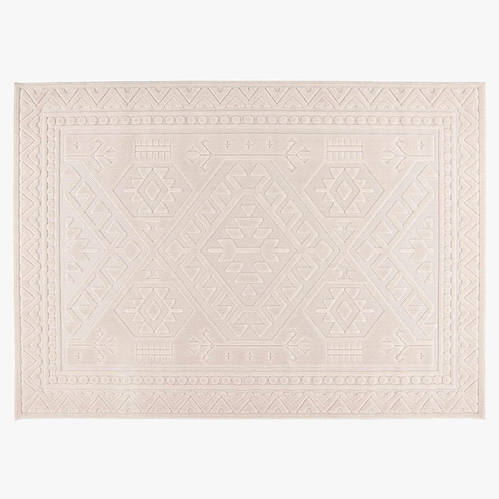 VIVA 2 Tapis en tissu doux à motif en relief blanc écru - 160x230 cm