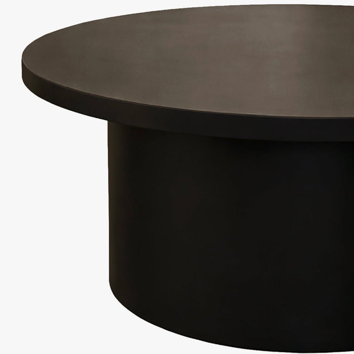 YARA Table basse ronde plateau en marbre d'ingénierie marron