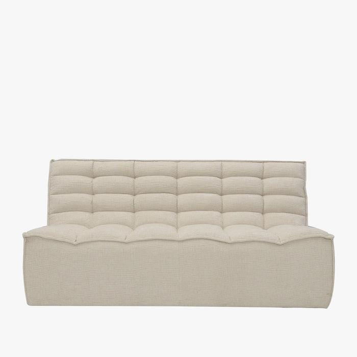 ZEYNA Canapé 2 places modulable en tissu beige