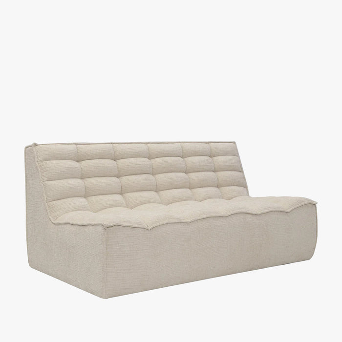 ZEYNA Canapé 2 places modulable en tissu beige