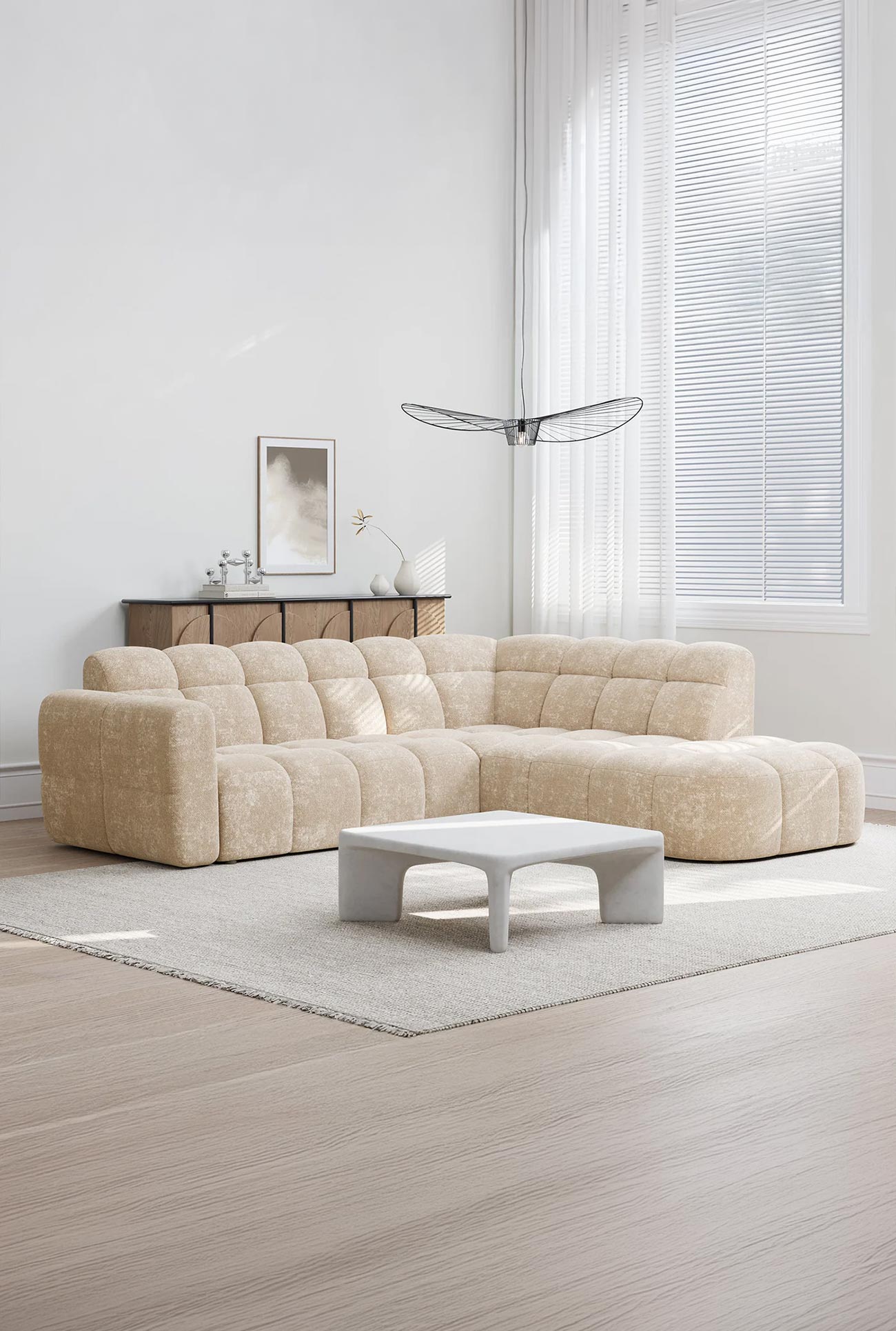 BELIZ – Canapés d'angle et canapés panoramiques en tissu texturé - Mobilier Deco