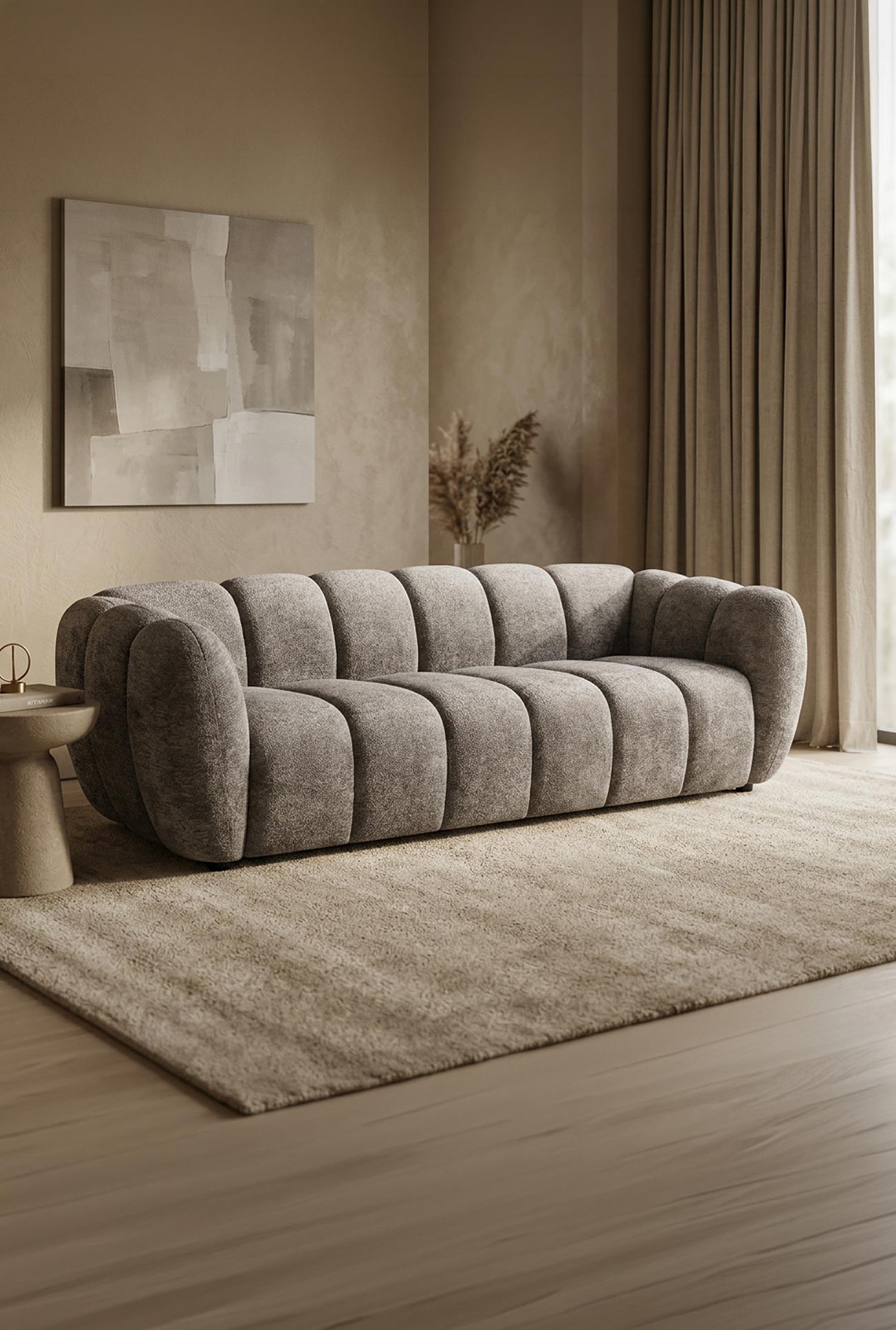 CAMILLE – Canapés 3 places en tissu texturé - Mobilier Deco