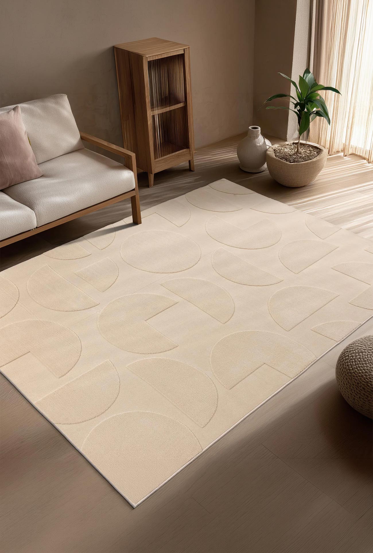 FOCUS - Tapis en tissu doux à motif en relief 160x230 cm - Mobilier Deco