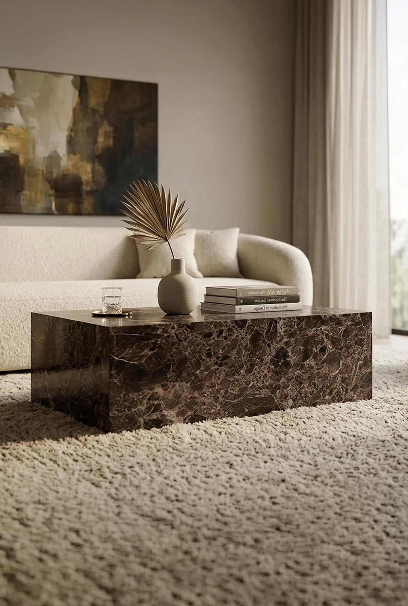ISBEL - Tables basses en marbre d'ingénierie - Mobilier Deco
