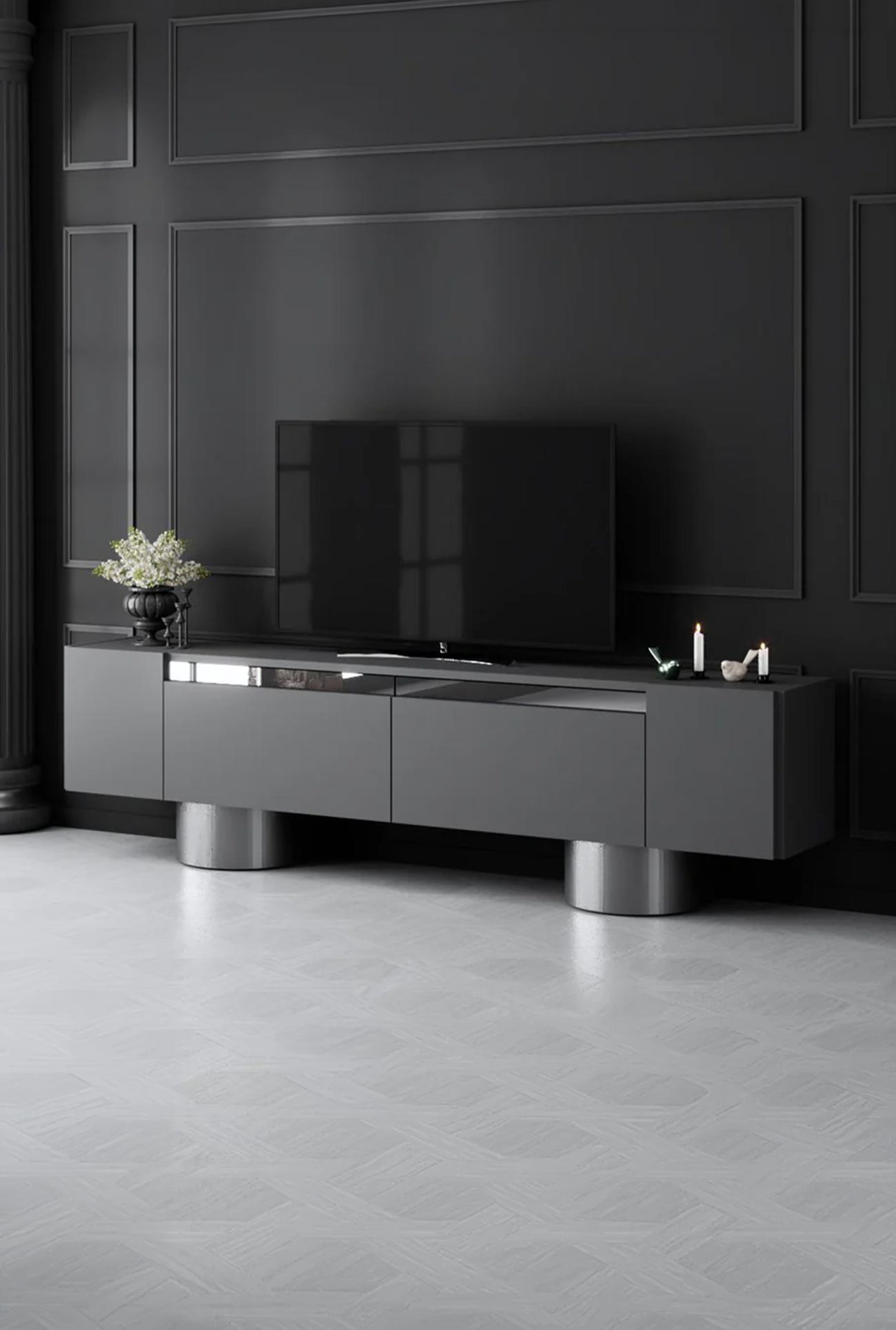 JONAS – Meubles TV bicolores design 3 coloris - Mobilier Deco