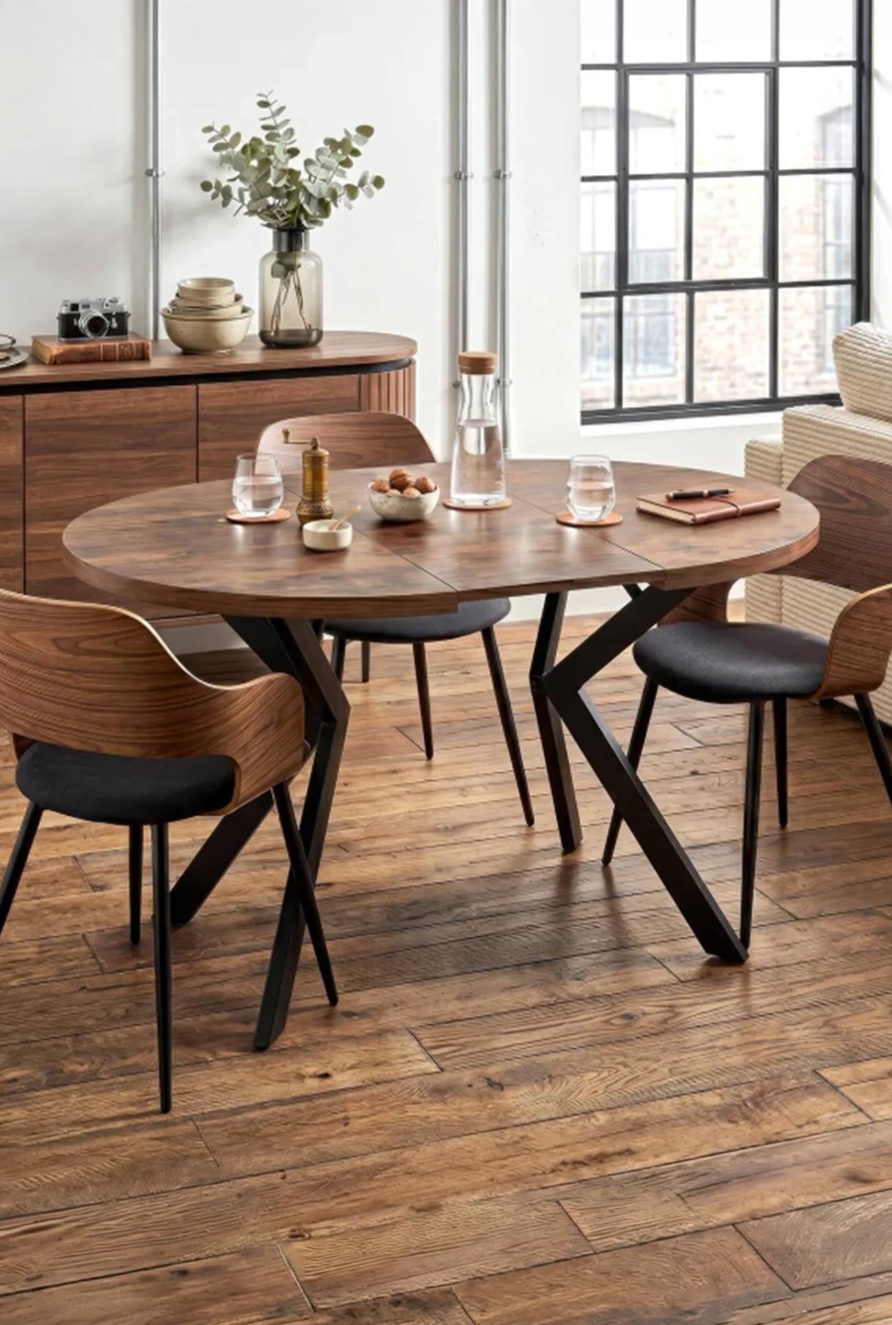 LUKAS - Tables à manger rondes extensibles 100 à 250 cm - Mobilier Deco