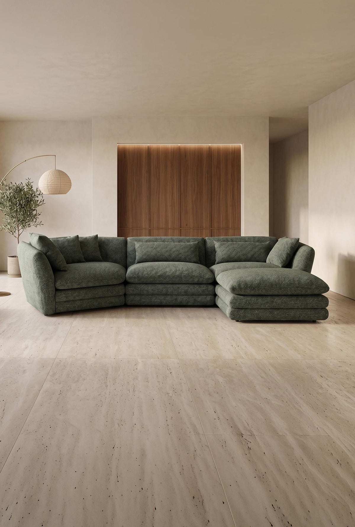 NATALIA - Canapés d'angle modulables et réversibles en tissu