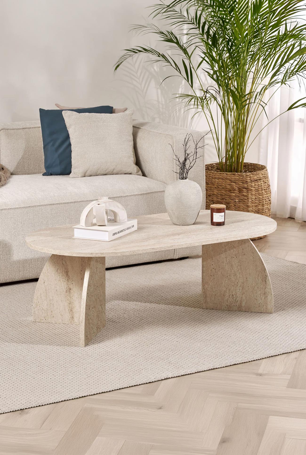 NAYALI - Tables basses ovales 120 cm, plusieurs couleurs - Mobilier Deco
