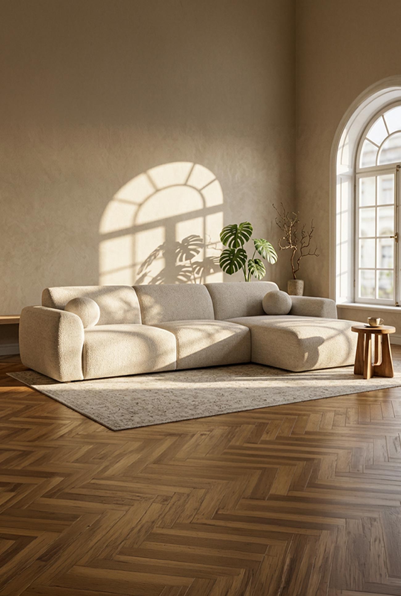 NAYLA - Canapés d'angle en tissu texturé - Mobilier Deco