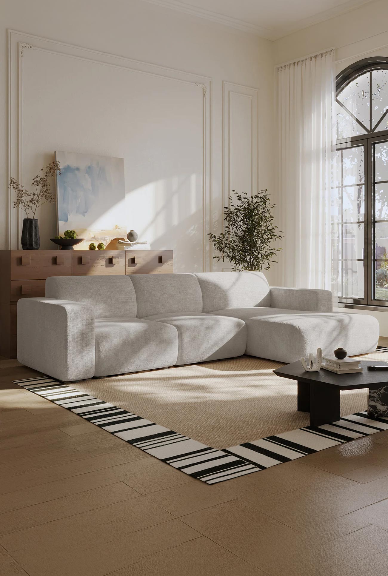 NAYVA – Canapés d'angle en tissu - Mobilier Deco