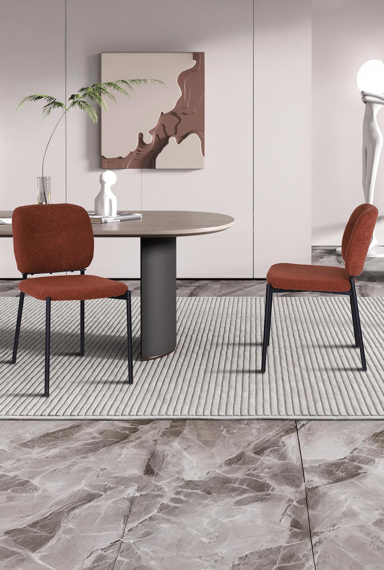 SAFIA - Chaises & tabourets en tissu avec piètement métal noir - Mobilier Deco
