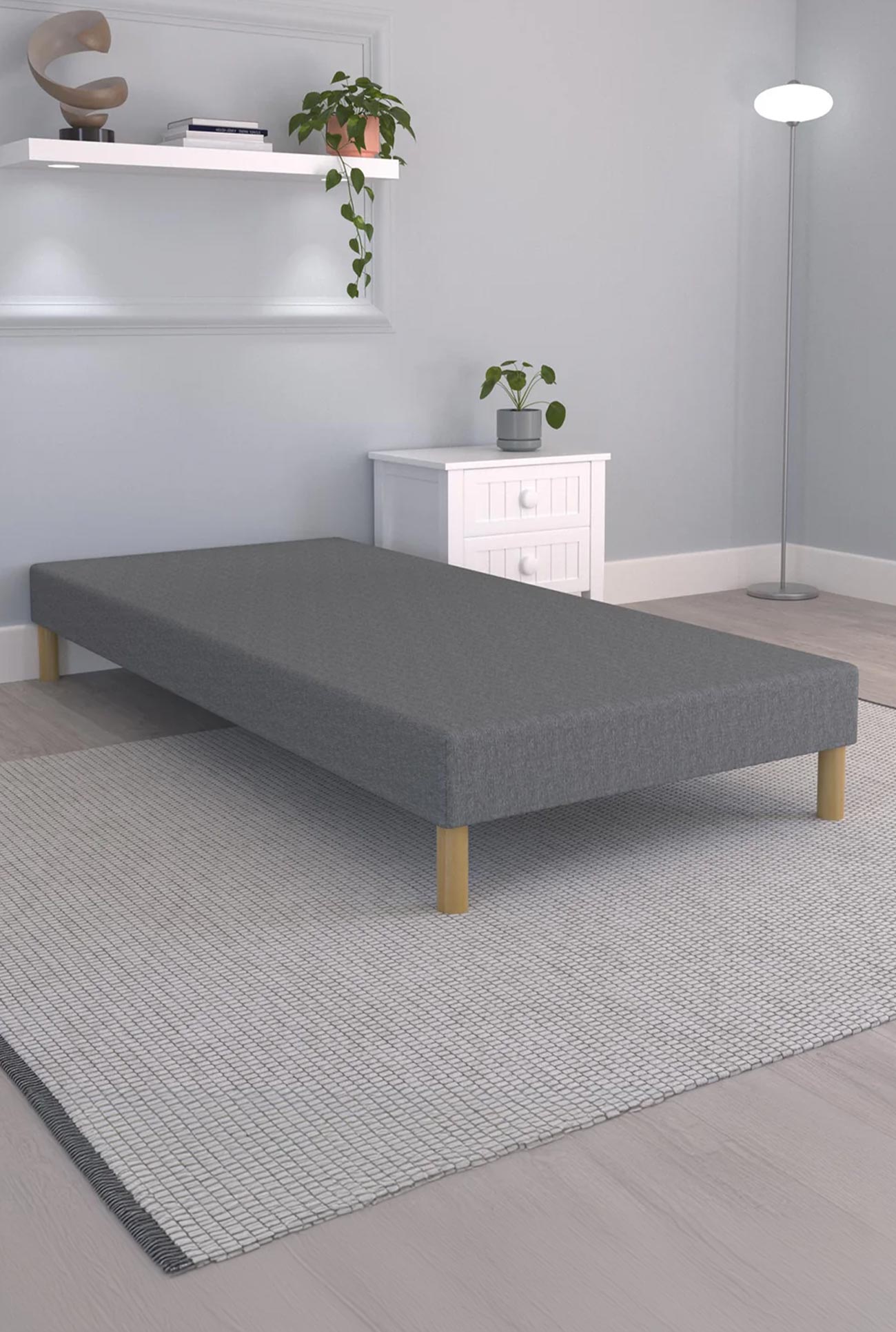 SPRING - Sommiers tapissiers en tissu avec pieds en bois - Mobilier Deco