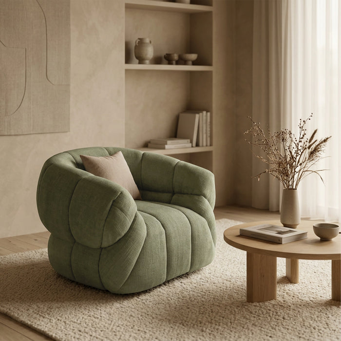 SIENA Fauteuil en tissu vert – Fauteuils Mobilier Deco