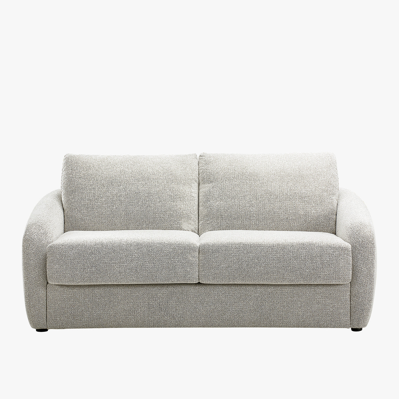 DAEL Canapé 3 places convertible matelas 12 cm en tissu blanc écru
