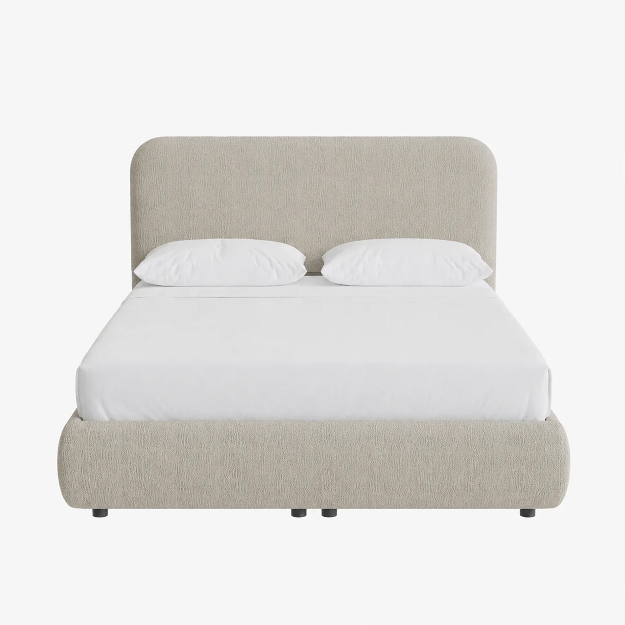 LINE Lit double en tissu beige avec coffre 160x200 cm