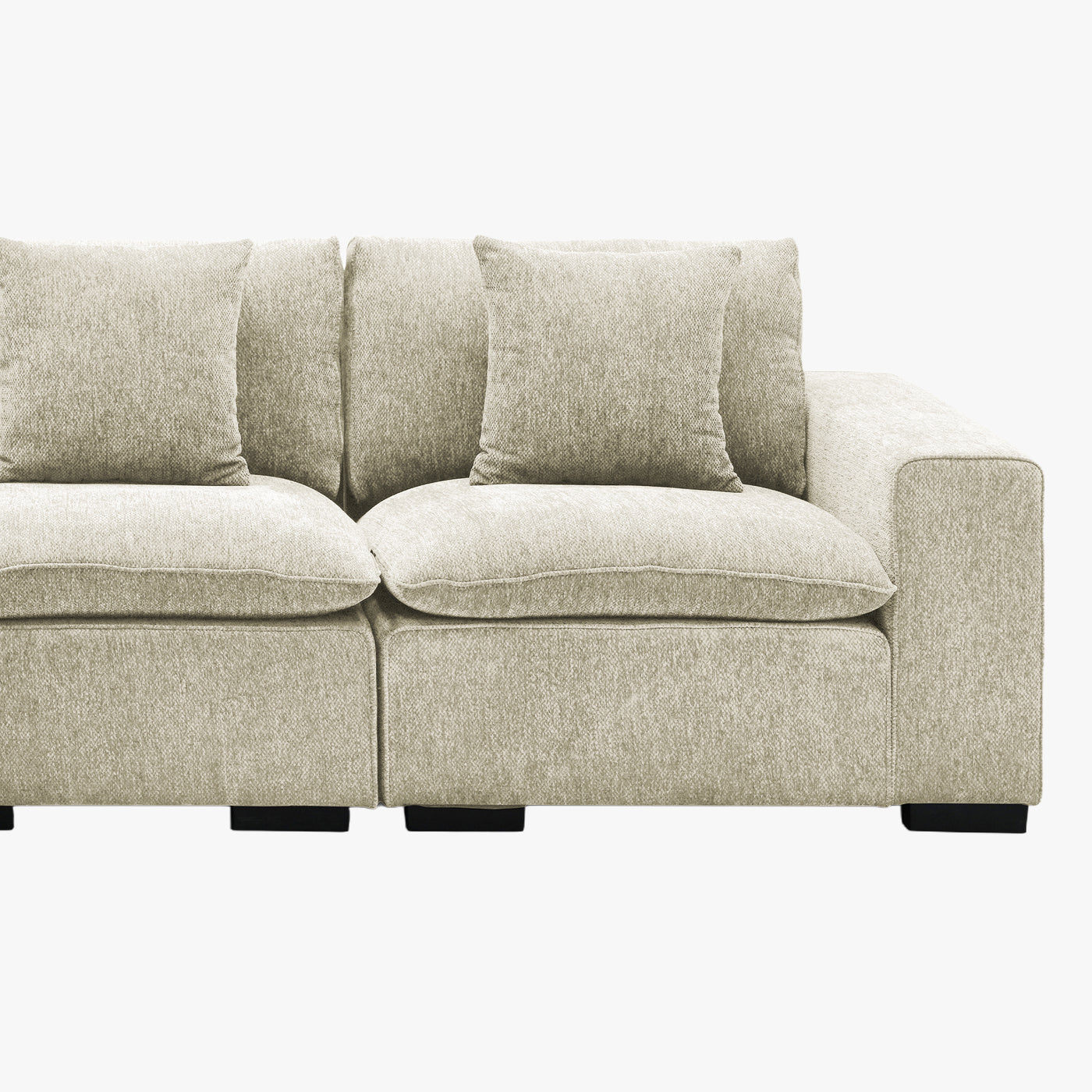 SELENIA Canapé d'angle modulable en tissu beige
