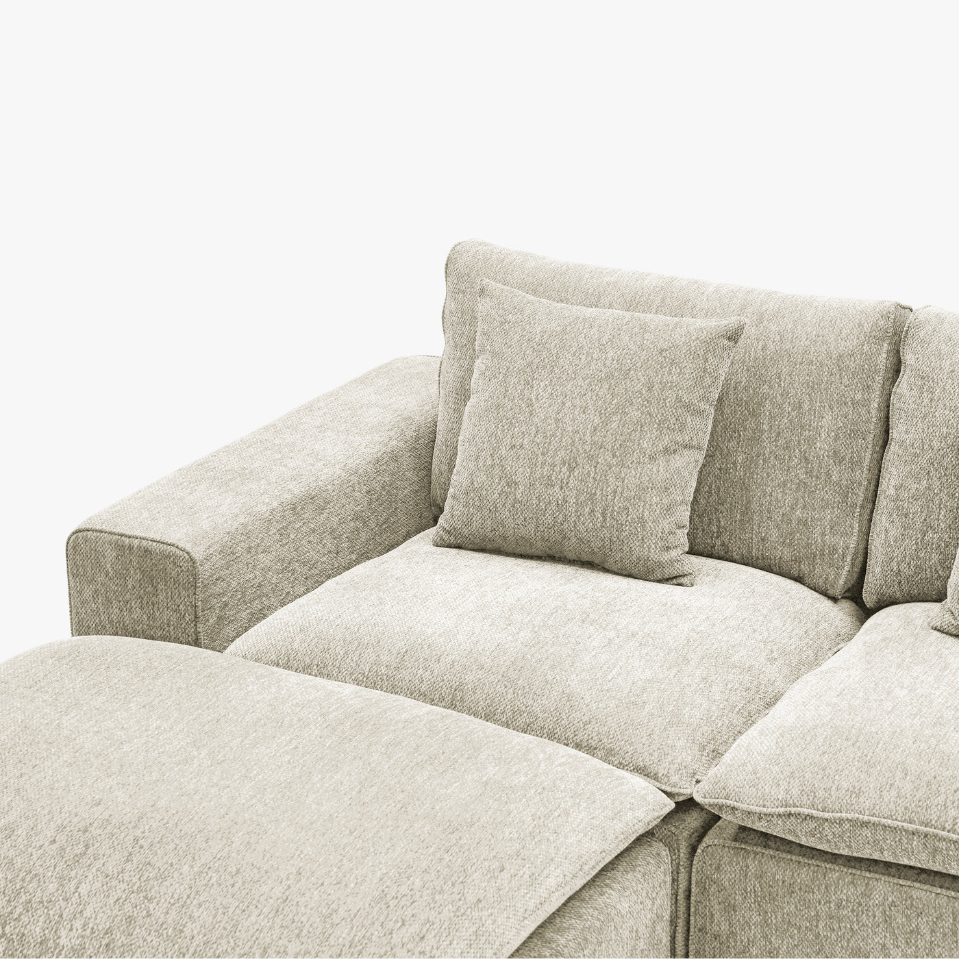 SELENIA Canapé d'angle modulable en tissu beige