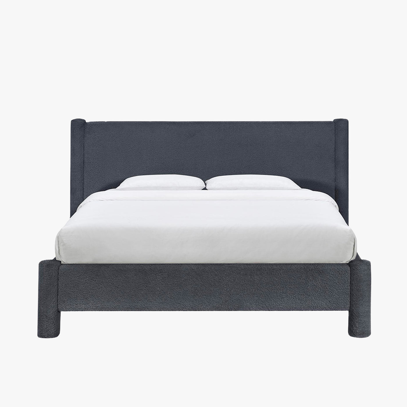 ALINA Lit double effet peau de mouton anthracite 160x200 cm