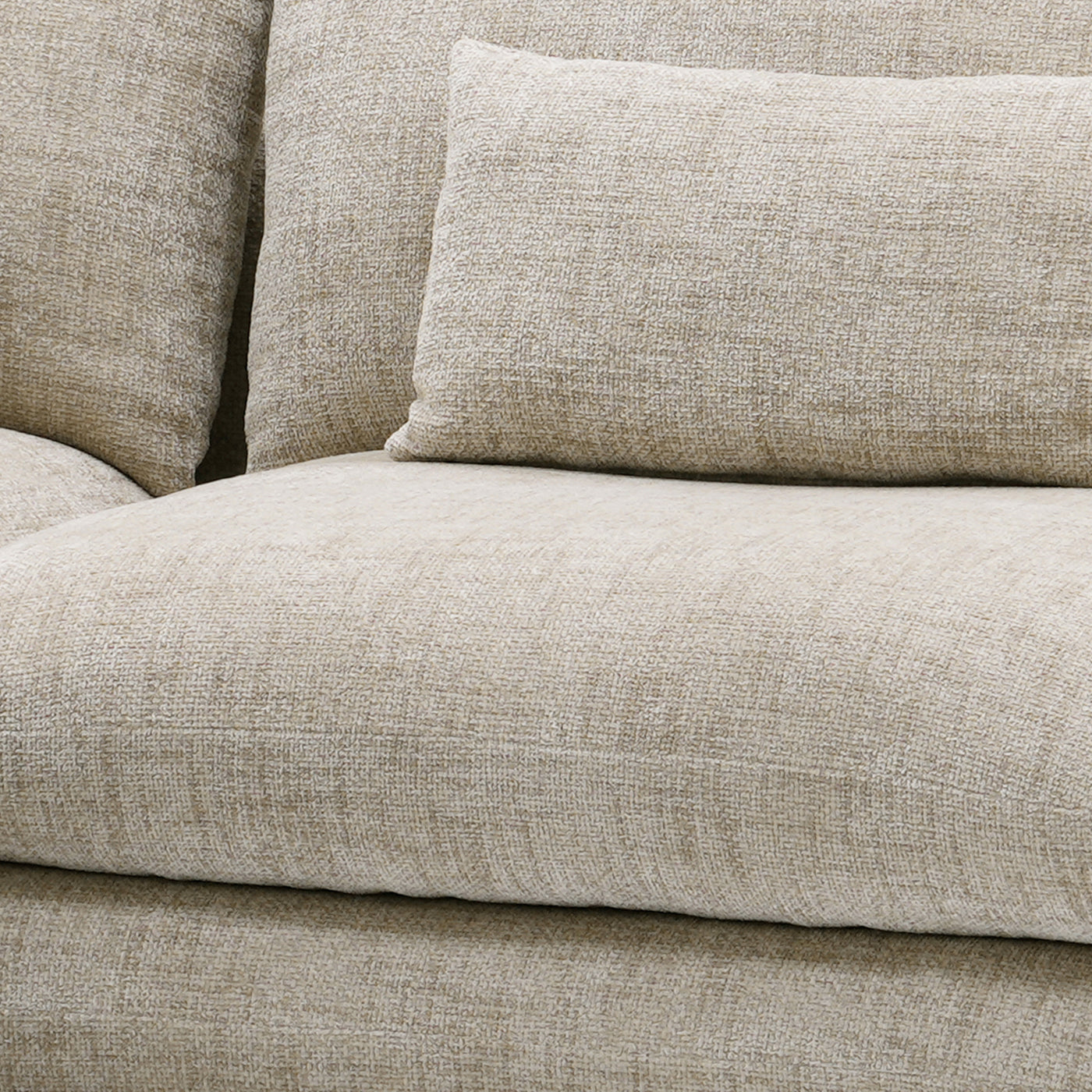 KENDAL Canapé d'angle en tissu taupe - Angle gauche