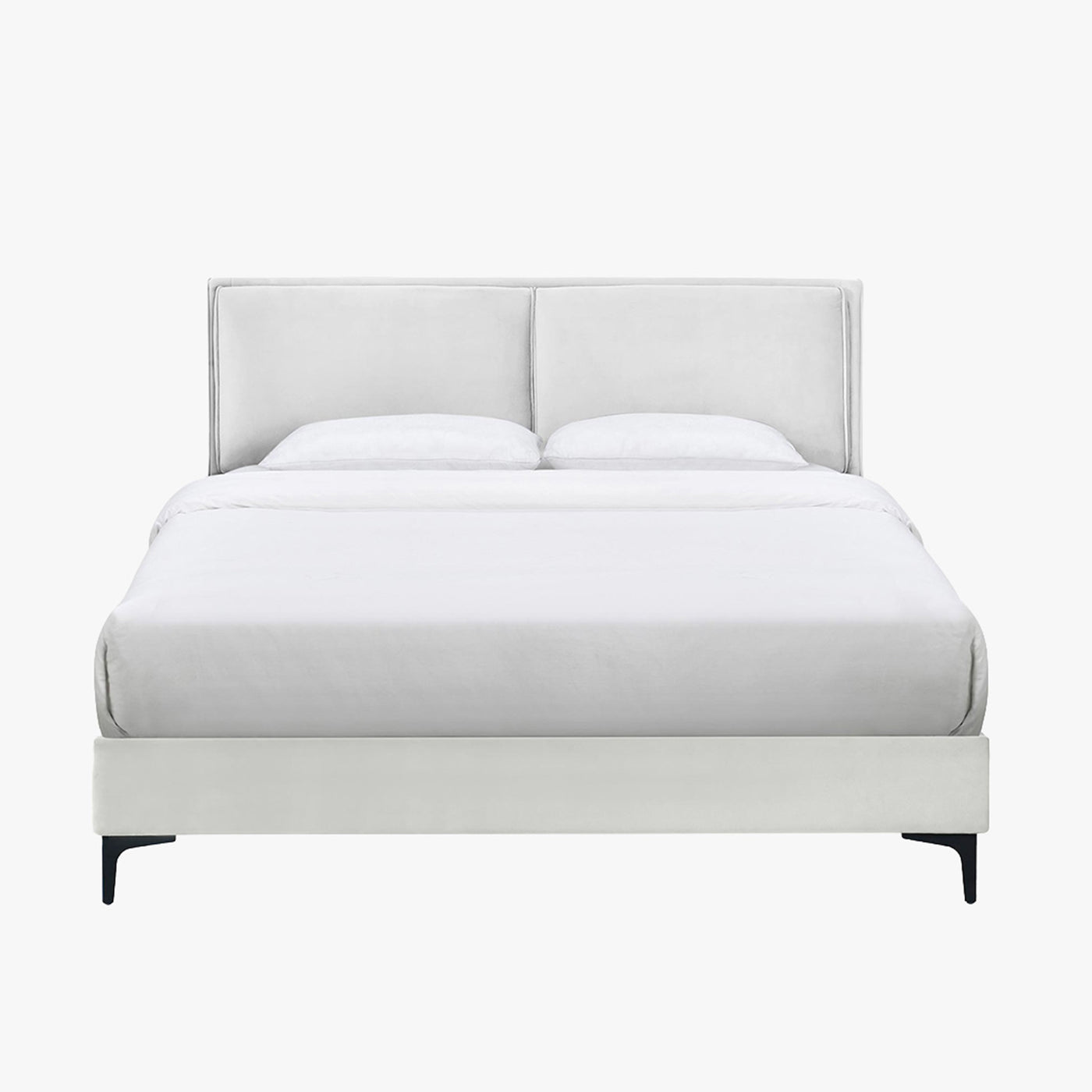 DAYNA Lit double en velours écru 140x190 cm
