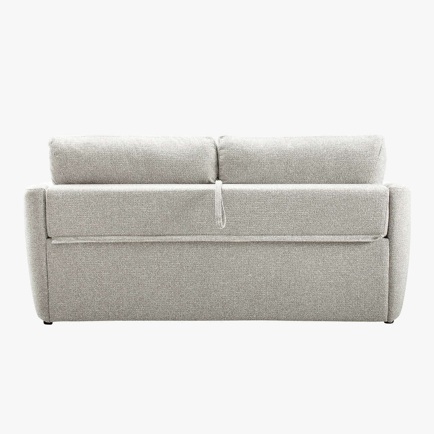DAEL Canapé 3 places convertible matelas 12 cm en tissu blanc écru