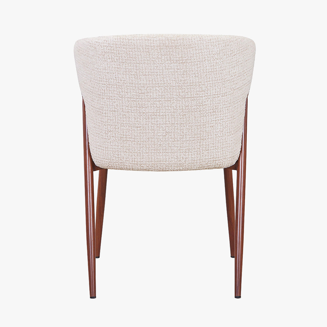WAYNE Lot de 2 chaises en tissu beige pieds couleur bois foncé