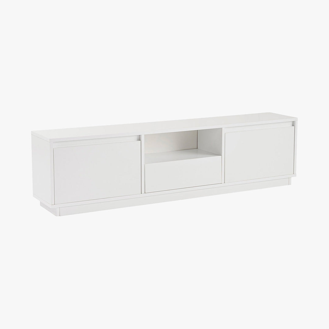 VIANA Meuble TV 3 portes 1 niche blanc