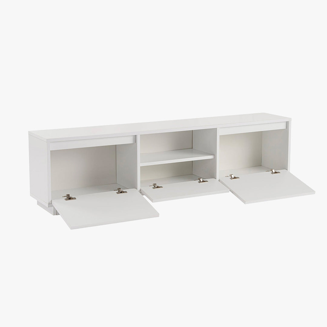 VIANA Meuble TV 3 portes 1 niche blanc