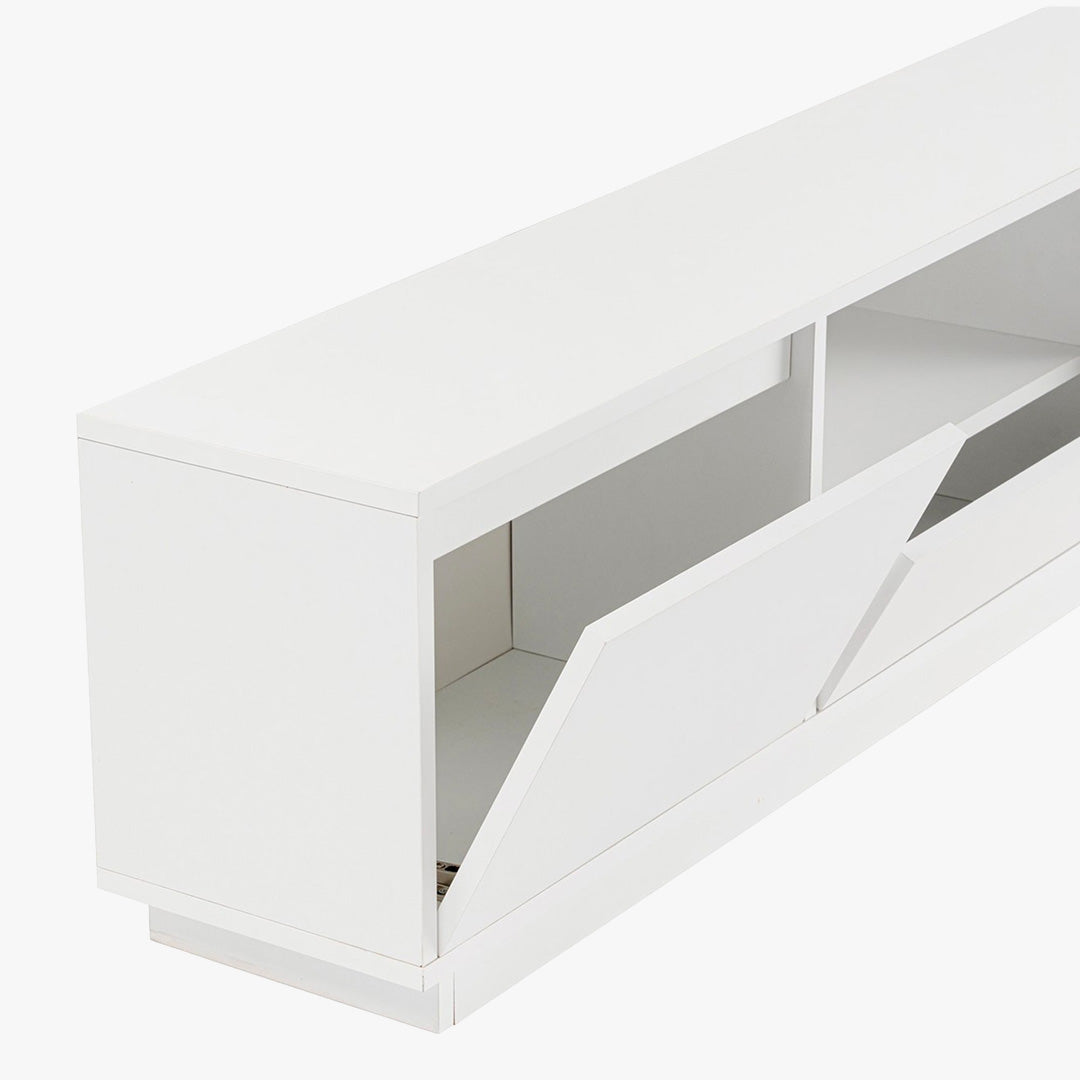 VIANA Meuble TV 3 portes 1 niche blanc