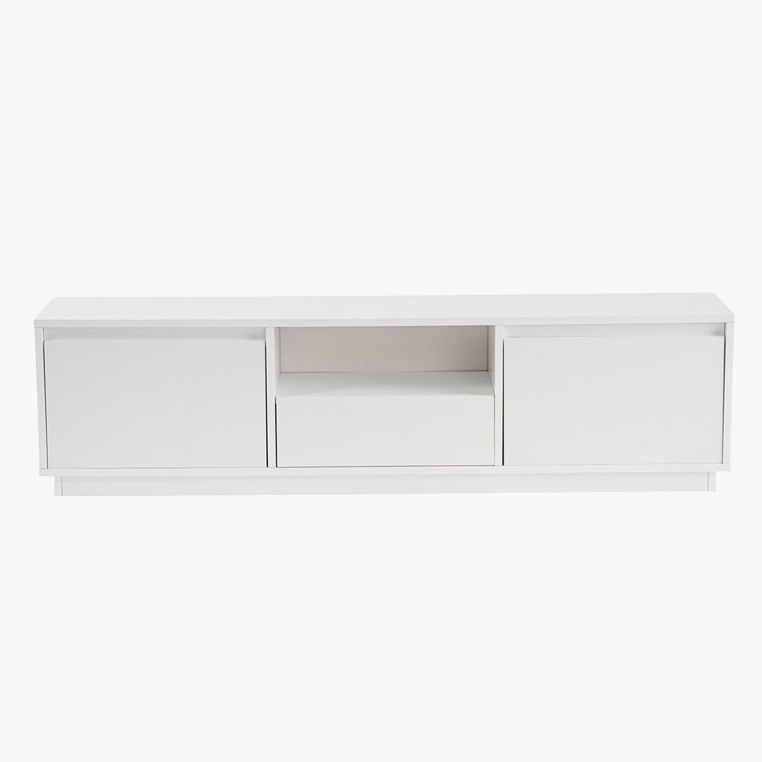 VIANA Meuble TV 3 portes 1 niche blanc