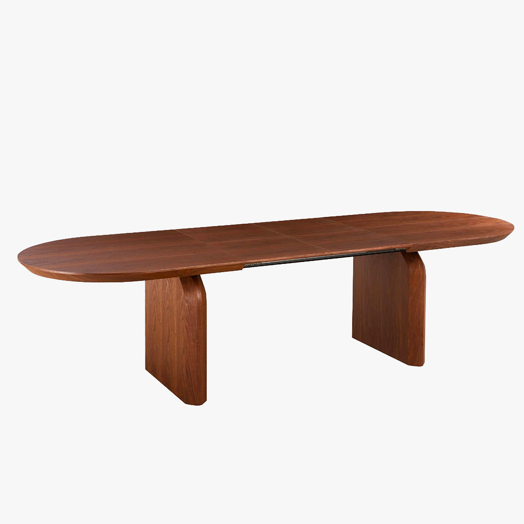 DANTE Table à manger ovale extensible couleur bois foncé 200-300 cm