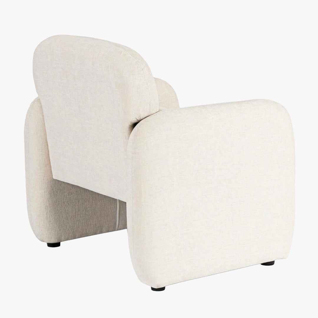 TOGO Fauteuil en tissu blanc écru
