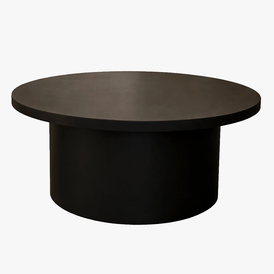YARA Table basse ronde plateau en marbre d'ingénierie marron
