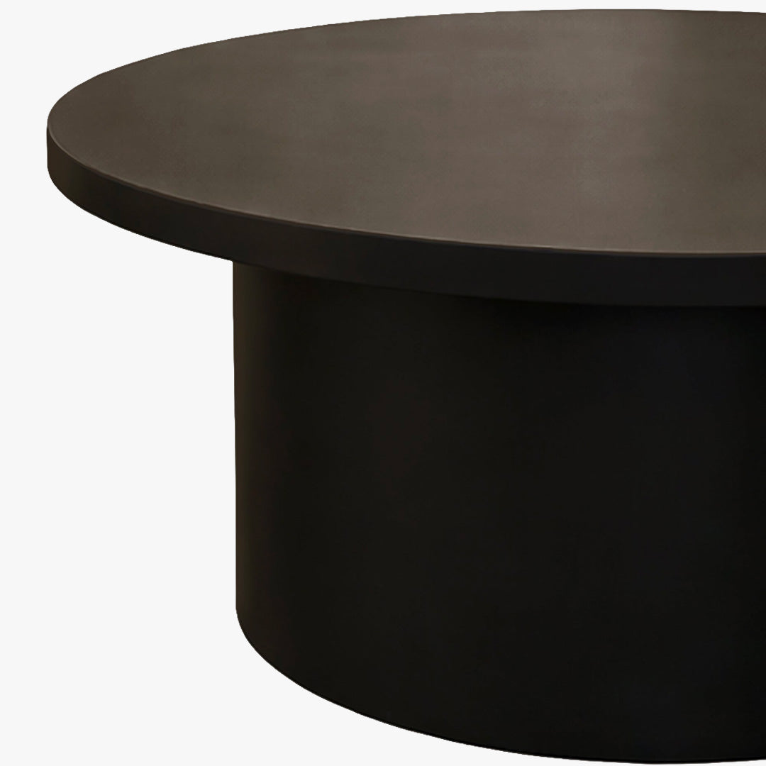 YARA Table basse ronde plateau en marbre d'ingénierie marron